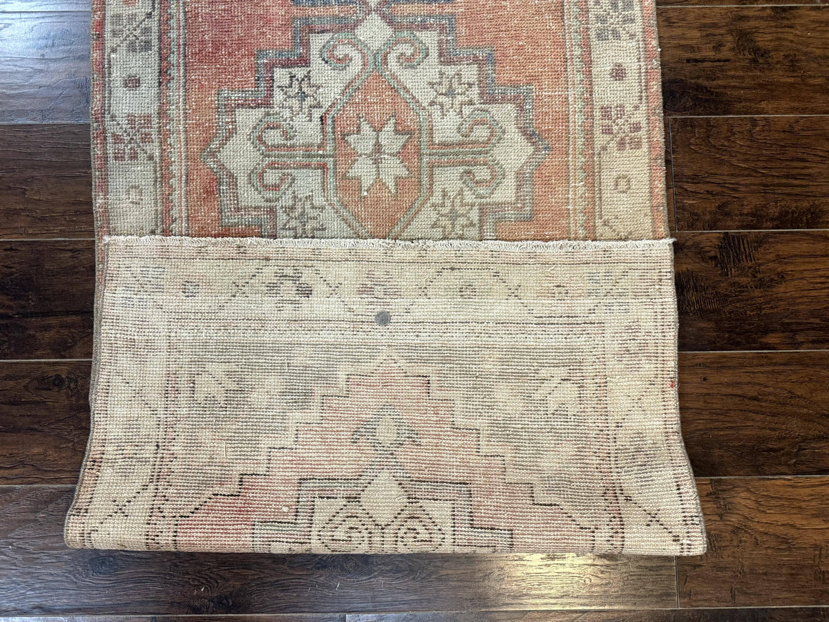 Antique Turkish Runner Rug 3 x 9.6, Farmhouse Rug, Geometric Runner, Handmade, Vintage Rug for Modern Home - Jewel Rugs, view 10