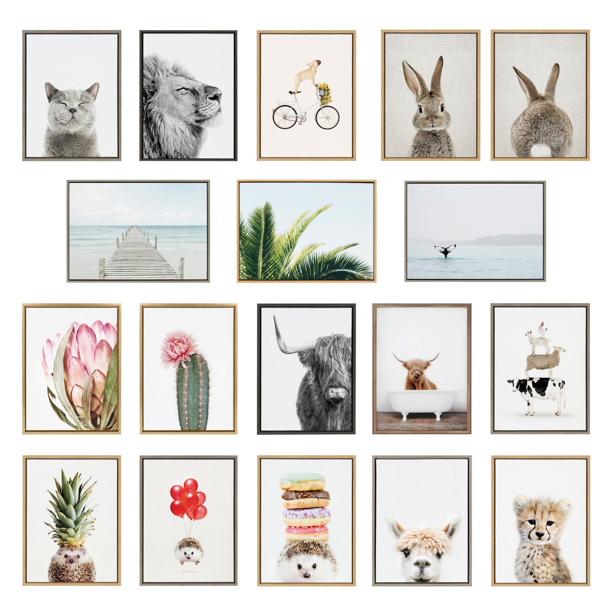 Sylvie Baby Elephant in the Tub Color Framed Canvas by Amy Peterson Art Studio