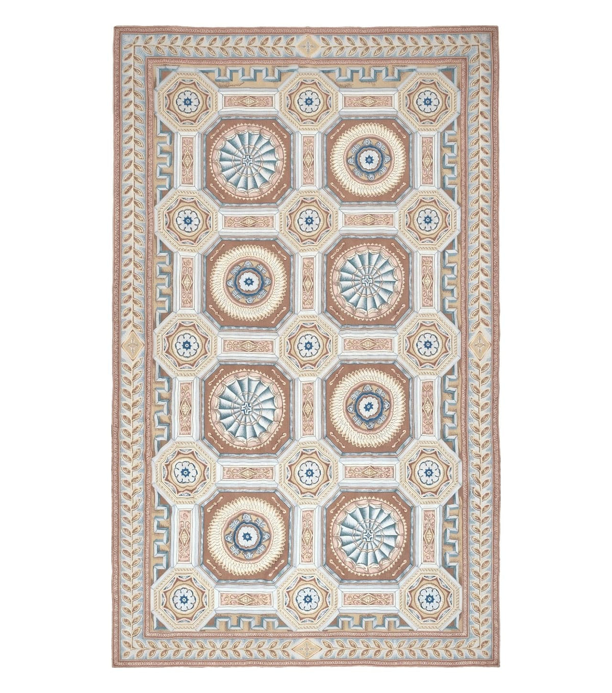 New Chinese Needlepoint Rug 8x14 - 9x14, French European Panel Design, Elegant Dining Room Rug, Flatweave Hand Woven Carpet, Handmade, Wool - Jewel Rugs