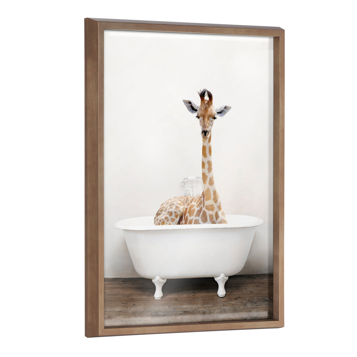 Blake Giraffe 2 in Tub Color Framed Printed Glass by Amy Peterson Art Studio