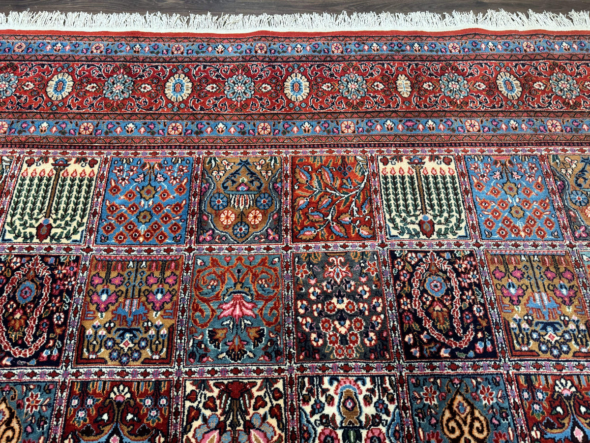Wonderful Persian Qum Rug 10x13, Panel Design, Fine 260 KPSI, Signed, Red Multicolor - Jewel Rugs, view 3