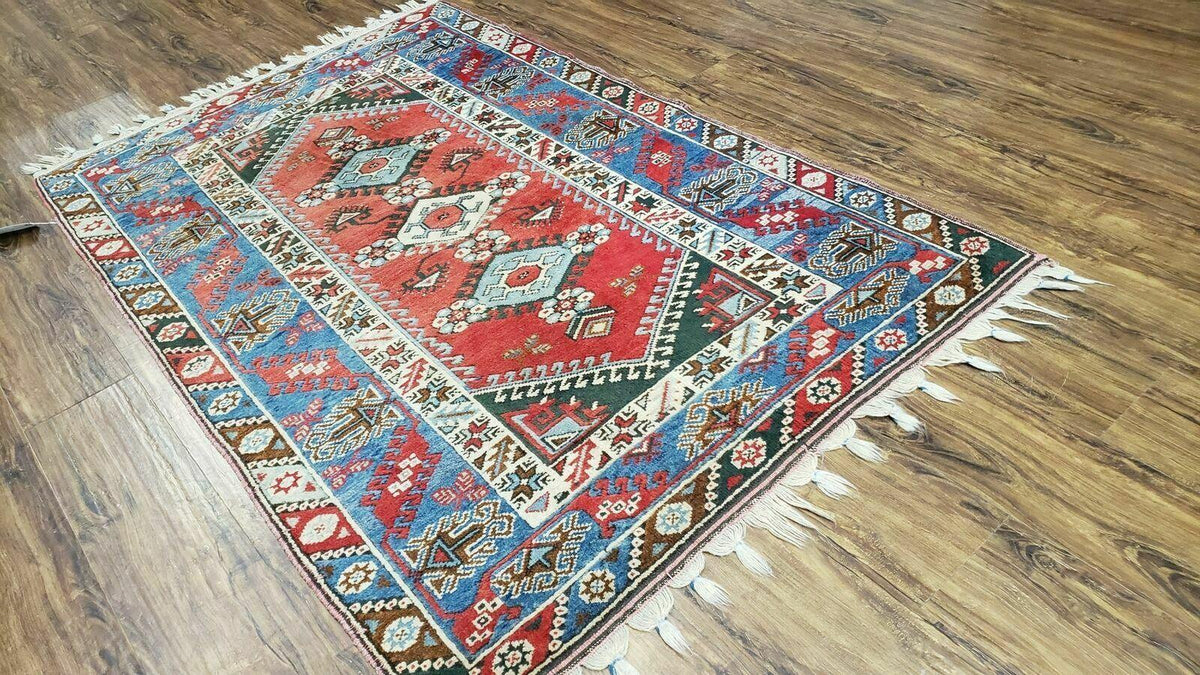 4' X 6' Handmade Turkish Super Kazak Shirvan Wool Rug Colorful - Jewel Rugs, view 3