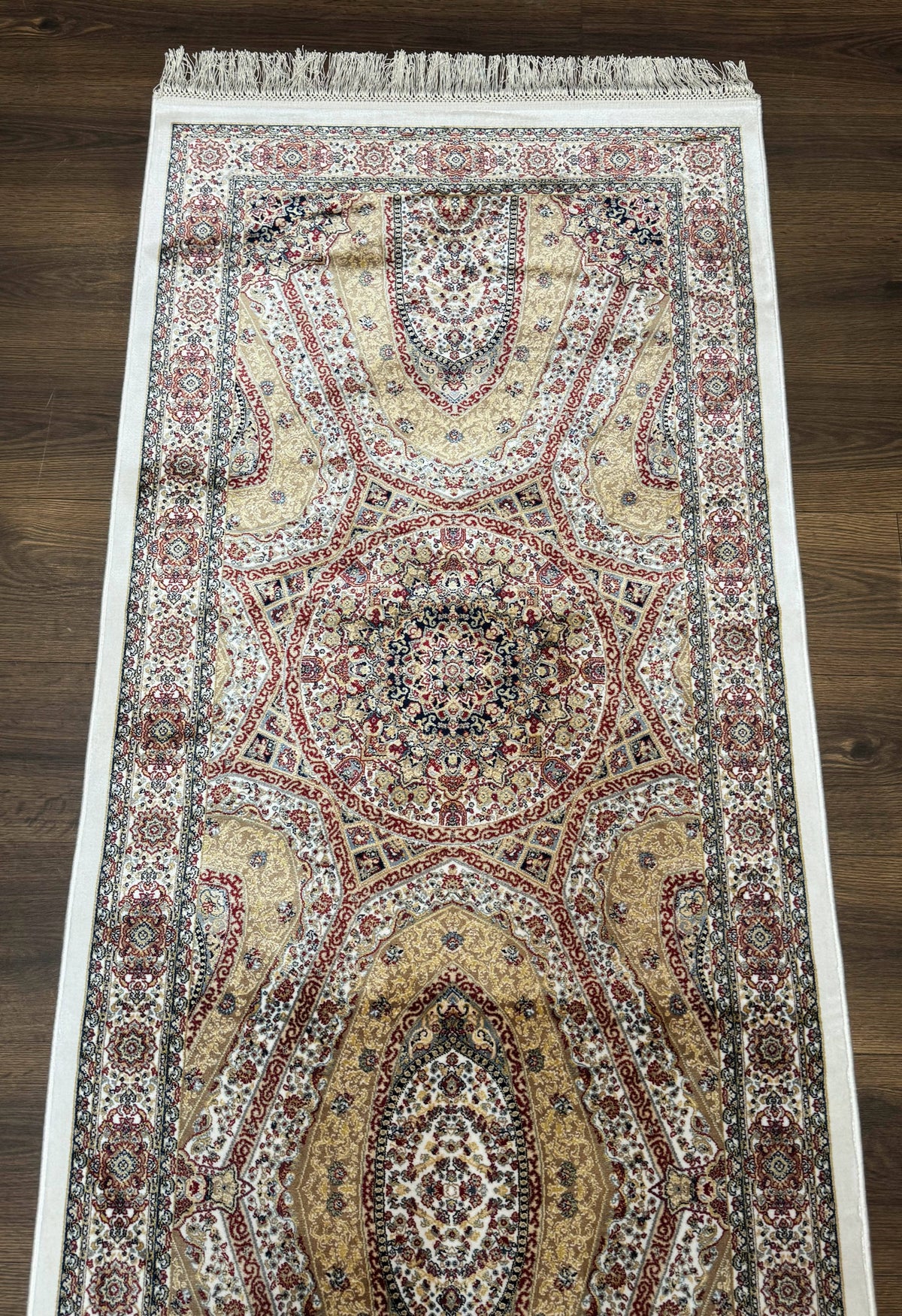 Turkish Silk Runner Rug 2.6 x 12, Hereke Mamluk Runner, Bamboo Silk, New - Jewel Rugs, view 3