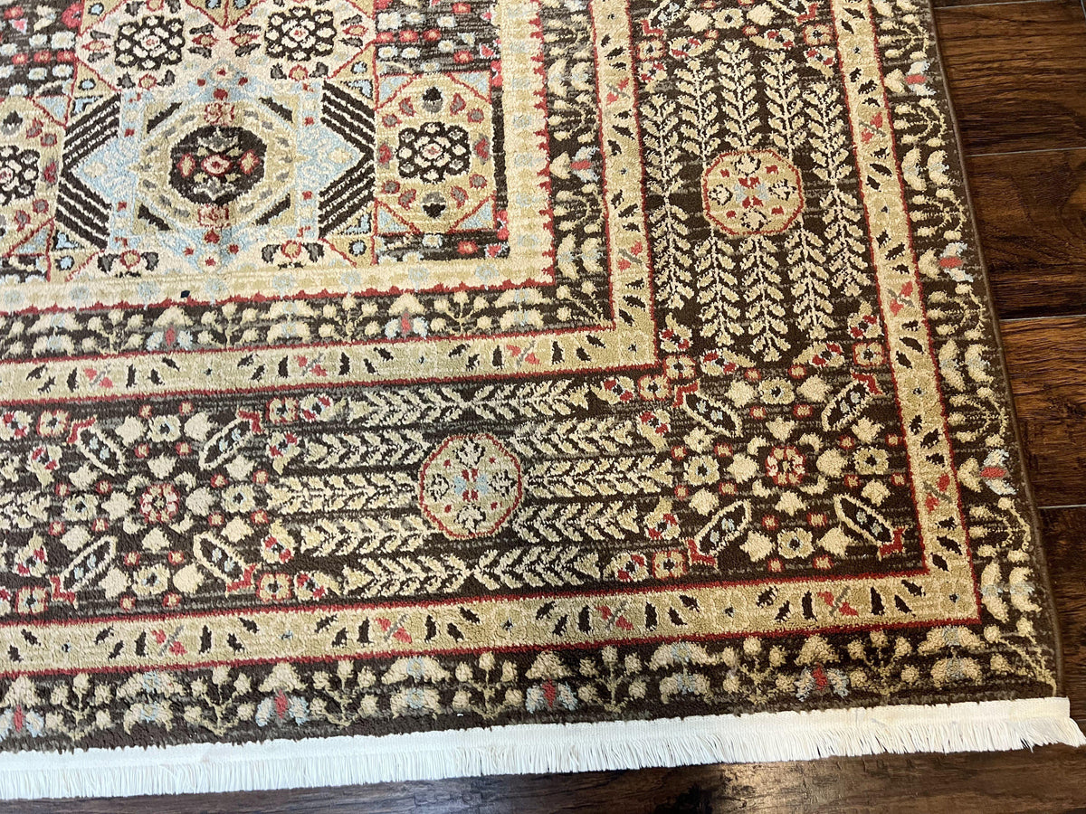 Room Sized Oriental Rug 10x11, Power Loomed Carpet, Tan Brown, Unique Loom - Jewel Rugs, view 9