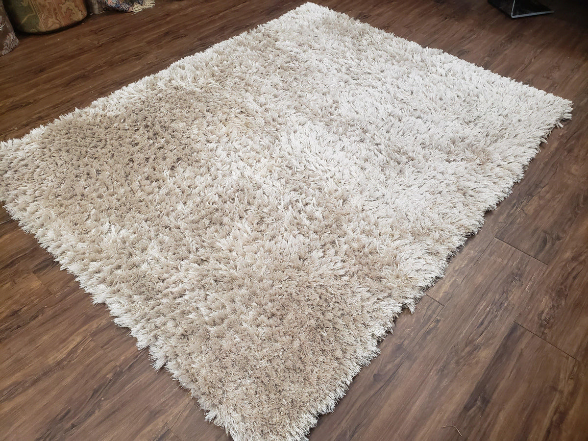 Ivory Shag Rug 6x7, Flokati Carpet, Shaggy Soft Plush Pile Area Rug, Modern Contemporary - Jewel Rugs, view 3