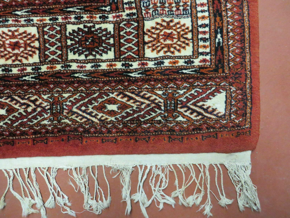 7' X 9' Vintage Handmade Bokhara Turkoman Pakistan Wool Rug Carpet Nice - Jewel Rugs, view 9
