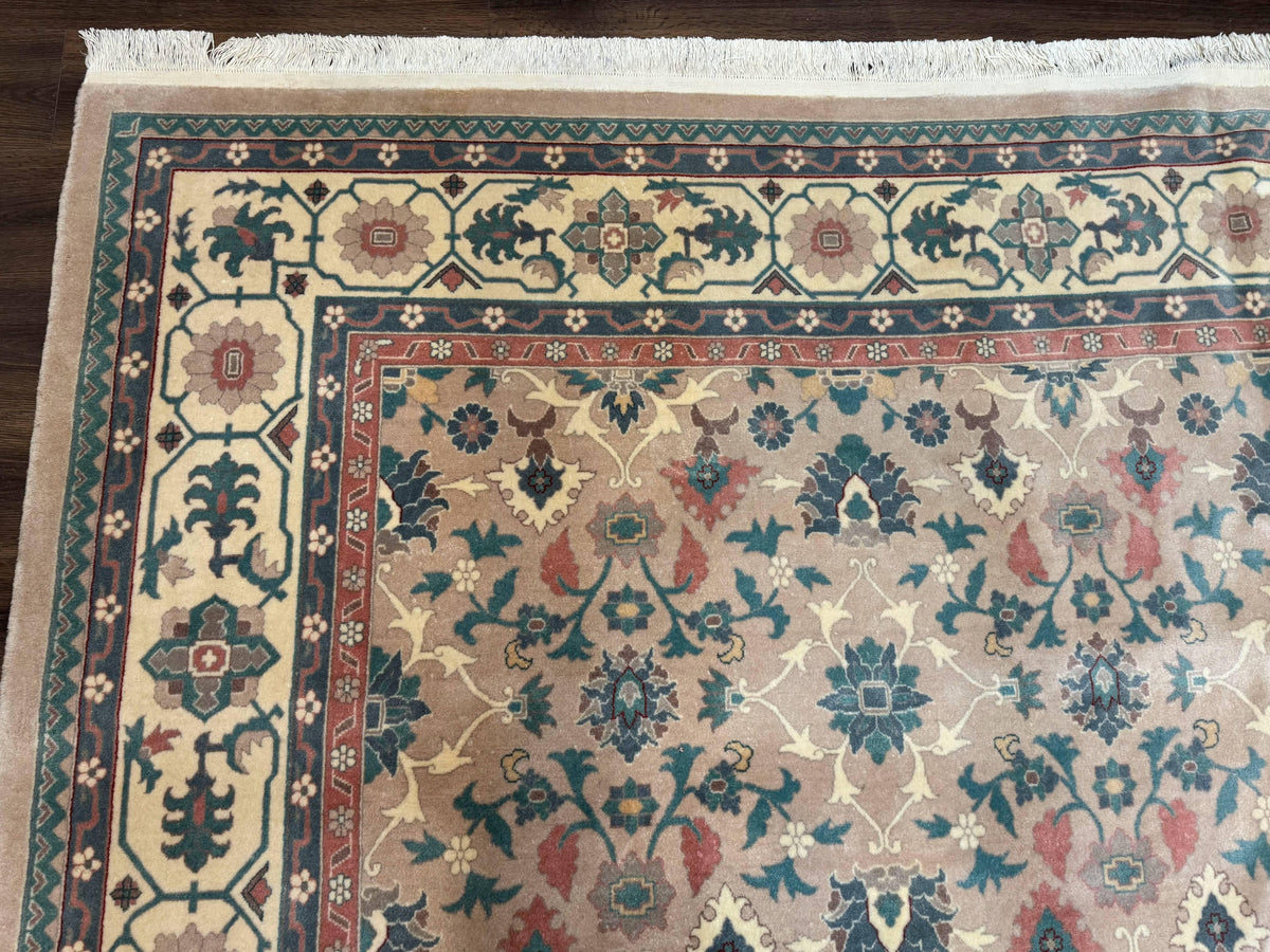 Palace Size Wool Rug 10x18, Sino Persian Kerman Rug, Oversized Hand Knotted Carpet, Light Taupe, Allover Pattern - Jewel Rugs, view 7
