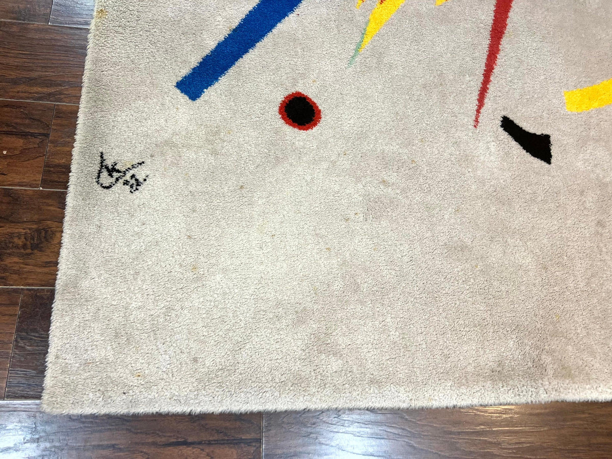Danish Rya Shag Rug 6x9, EGE Axminster Carpet, Ivory, Modern Abstract Rug, Signed by Designer - Jewel Rugs, view 9