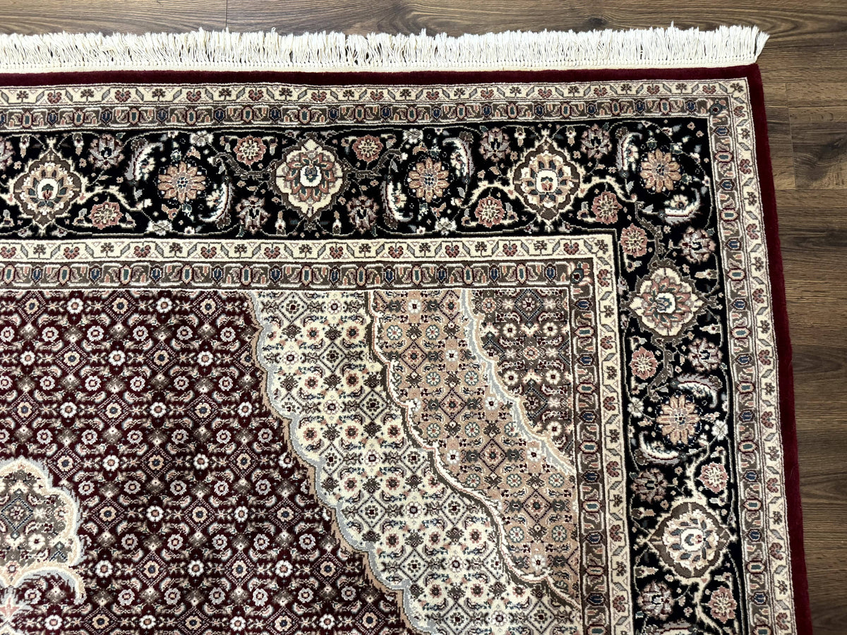 Sino Persian Rug 8x10, Herati, Elegant Oriental Carpet, Dark Maroon - Jewel Rugs, view 7