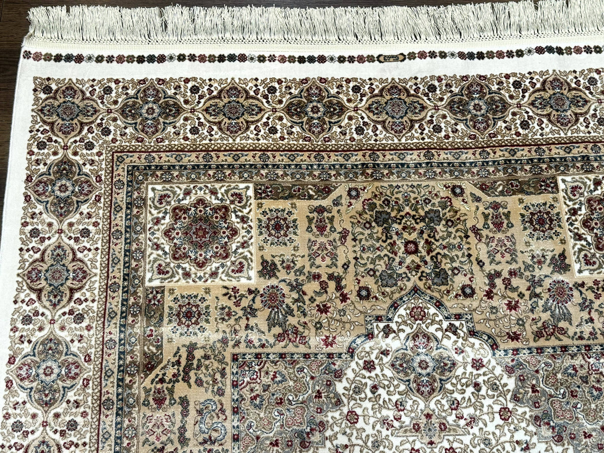 Turkish Memluk Silk Rug 4x6, Hereke Carpet, Bamboo Silk, New - Jewel Rugs, view 7