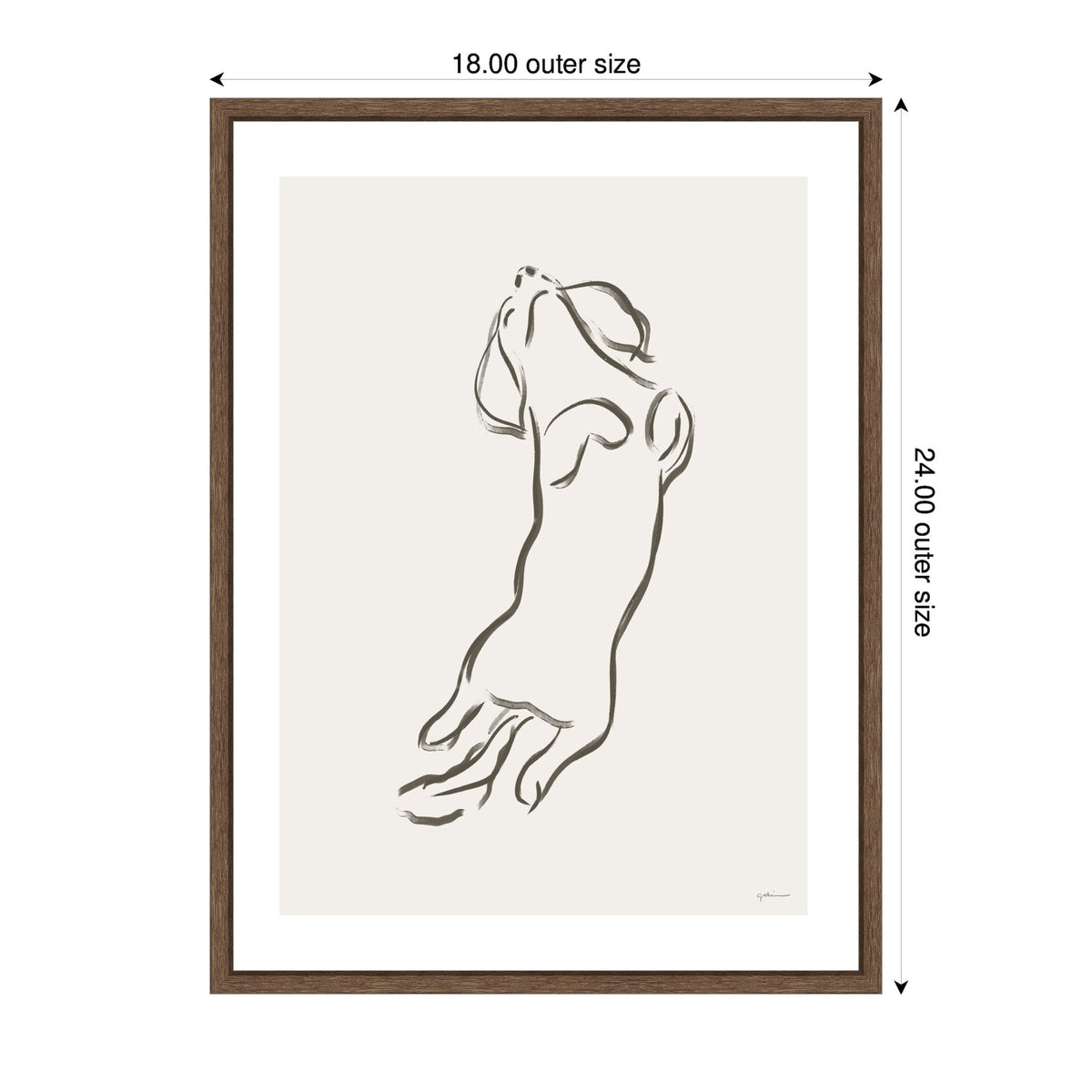 Dachshund Dog by Gabrielly Guedes Framed Canvas Wall Art Print