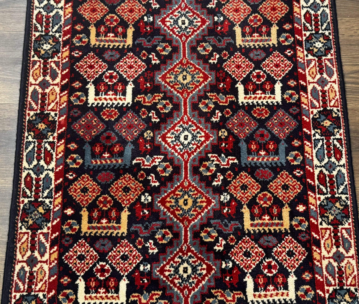 Small Karastan Rug 3x4, Yuruk Collection, Wool, Tribal, Geometric, Navy Blue - Jewel Rugs, view 5