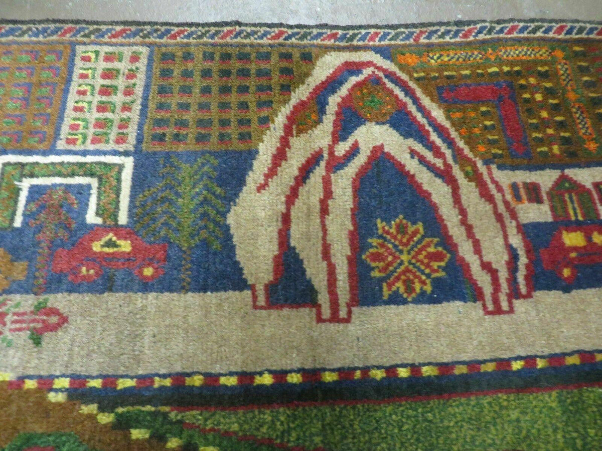 3' X 5' New Vintage Handmade Afghan Balouch Tribal Wool Pictorial Rug # 303 - Jewel Rugs, view 4