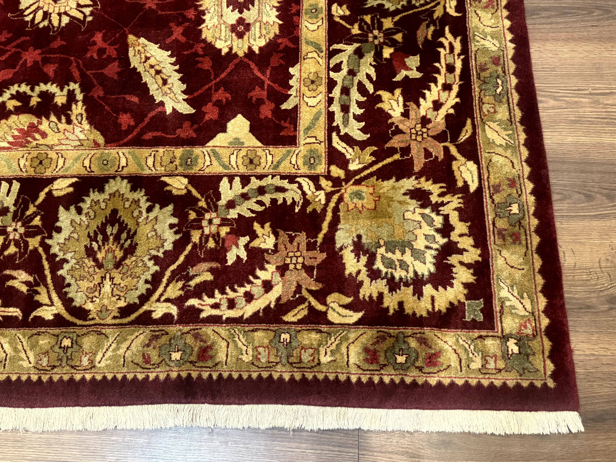 Indo Mahal Rug 9x12, Allover Pattern, Dark Red, Traditional Wool Area Rug - Jewel Rugs, view 10
