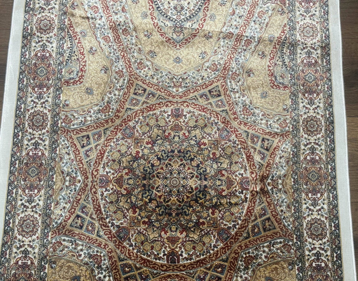 Turkish Silk Runner Rug 2.6 x 13, Dome Design, Hereke Runner, Bamboo Silk, New - Jewel Rugs, view 7