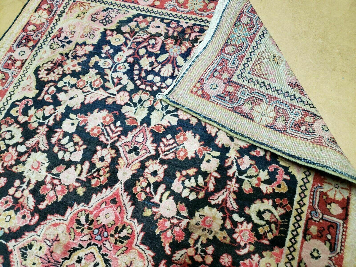 4' X 6' Antique Handmade India Floral Oriental Wool Rug Carpet Organic Blue - Jewel Rugs, view 11