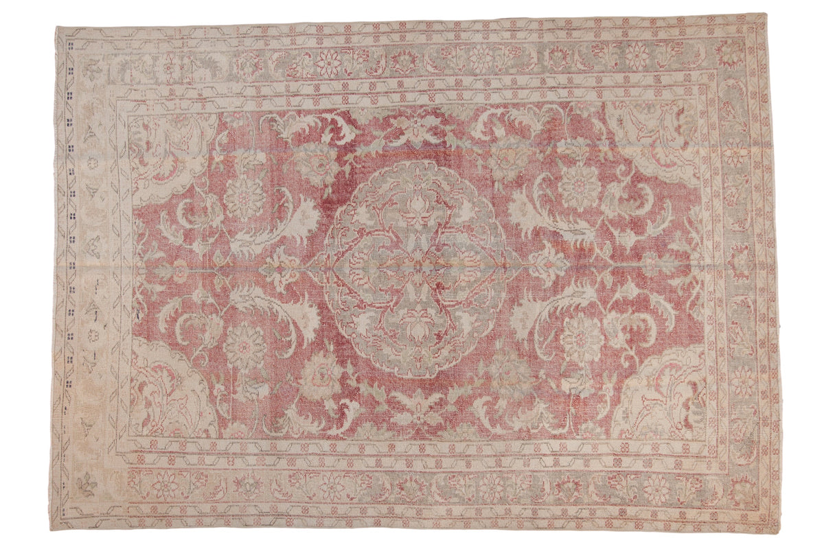 6.5x9 Vintage Distressed Oushak Carpet