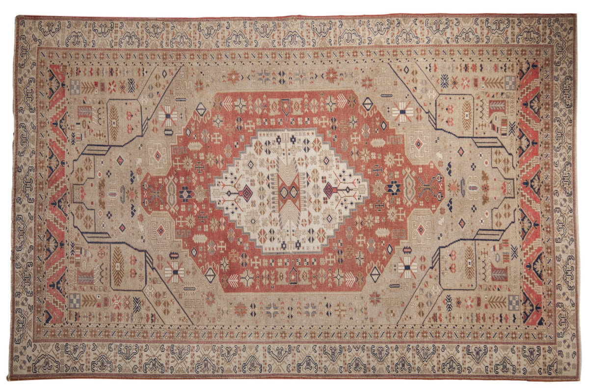 6x9.5 Vintage Distressed Oushak Carpet