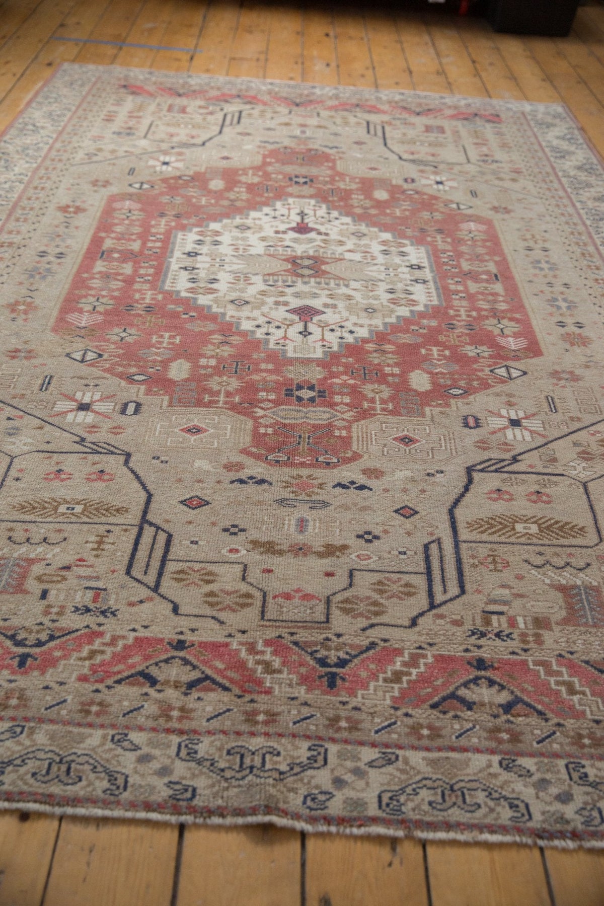 6x9.5 Vintage Distressed Oushak Carpet