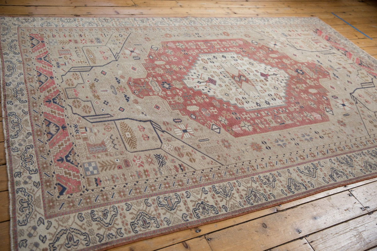 6x9.5 Vintage Distressed Oushak Carpet