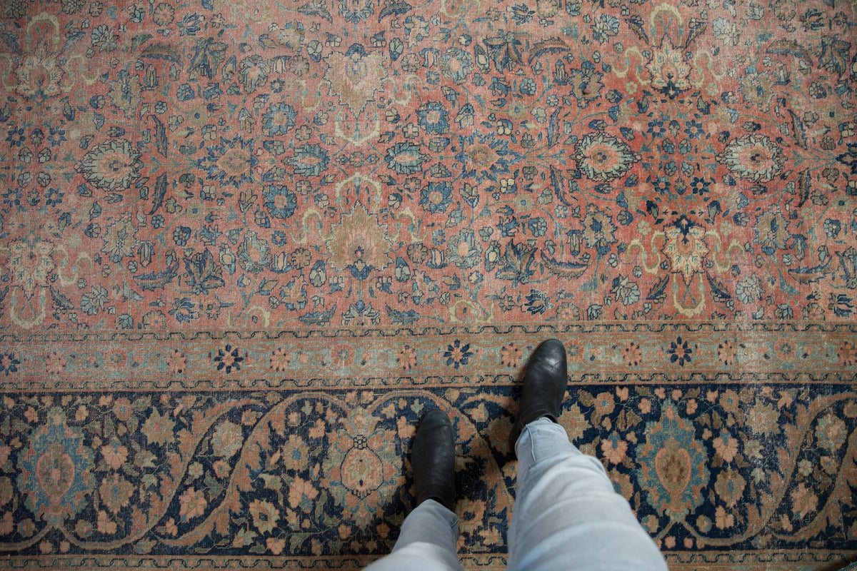 13x18 Vintage Distressed Tabriz Carpet