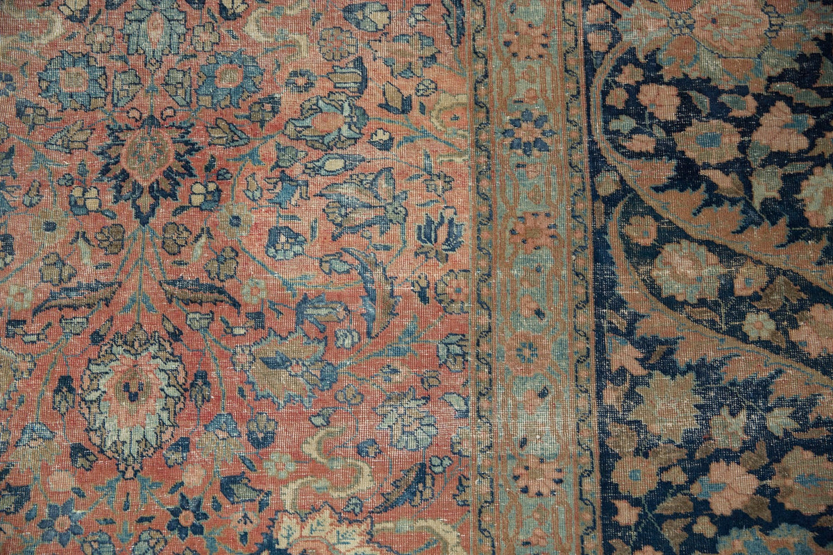 13x18 Vintage Distressed Tabriz Carpet