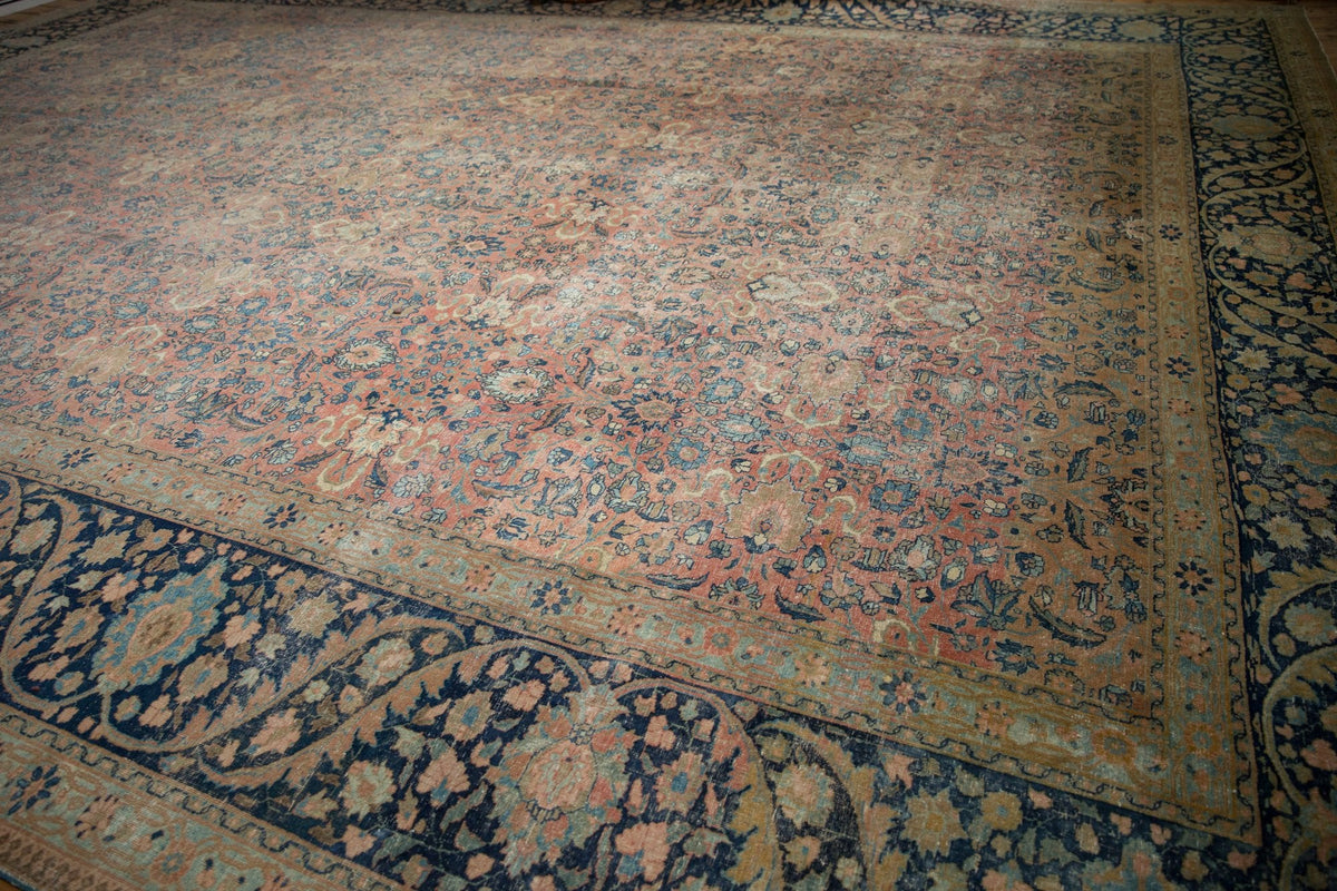 13x18 Vintage Distressed Tabriz Carpet