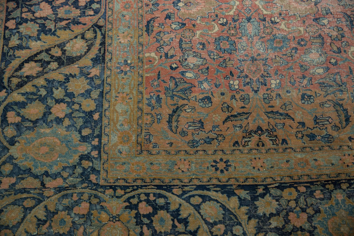 13x18 Vintage Distressed Tabriz Carpet