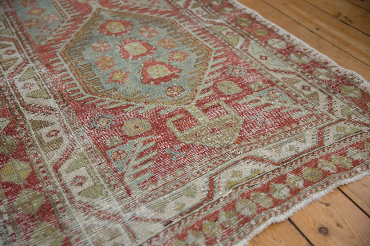 3.5x11 Vintage Distressed Heriz Rug Runner