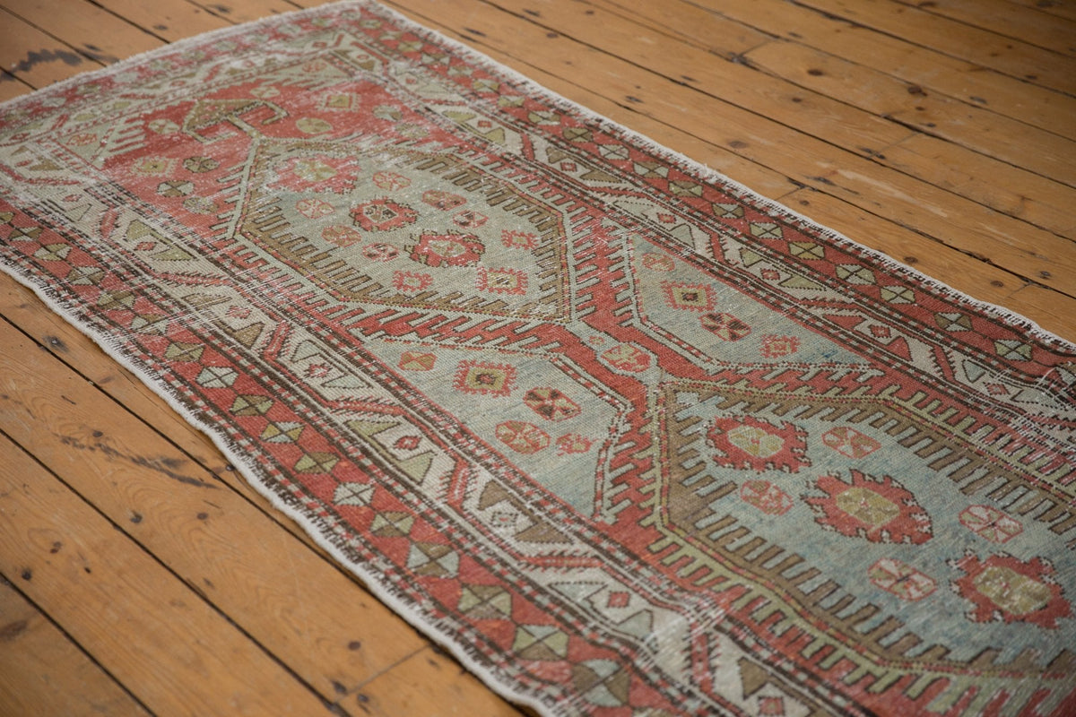 3.5x11 Vintage Distressed Heriz Rug Runner