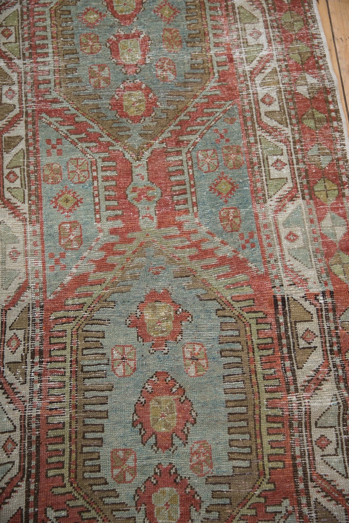 3.5x11 Vintage Distressed Heriz Rug Runner