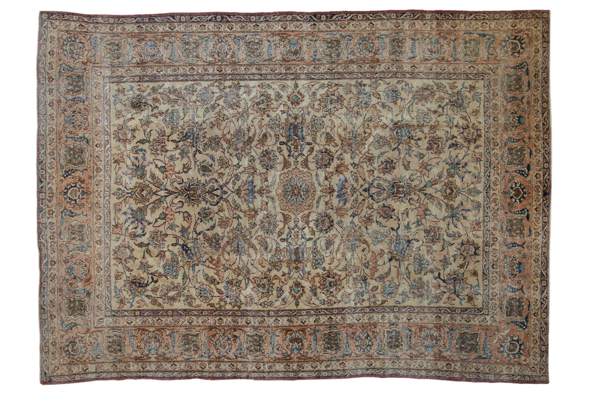 7x9.5 Vintage Distressed Isfahan Carpet