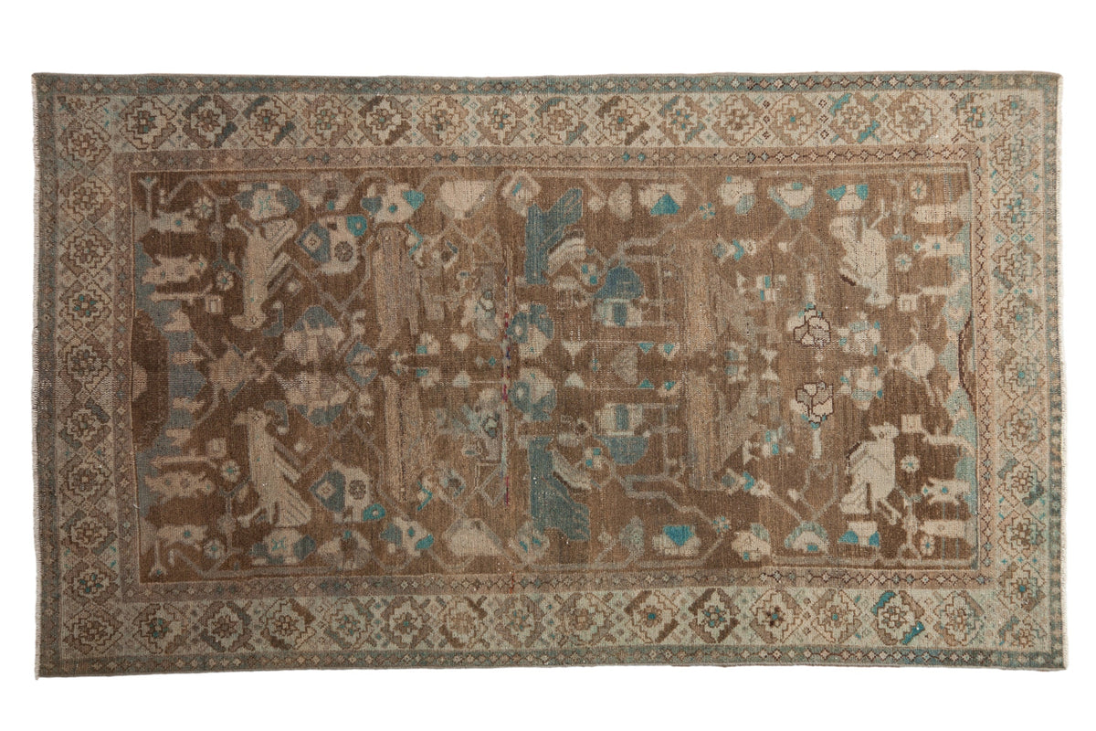 4x6.5 Vintage Distressed Hamadan Rug