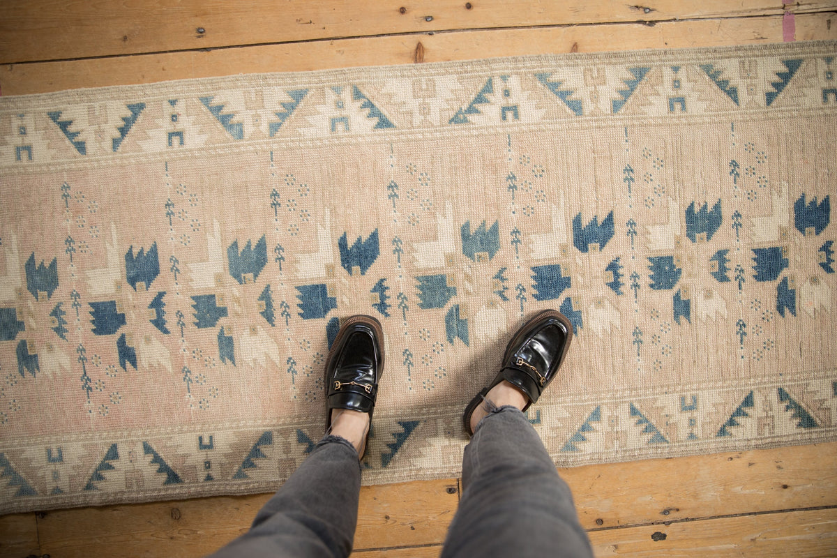 2.5x11.5 Vintage Distressed Oushak Rug Runner