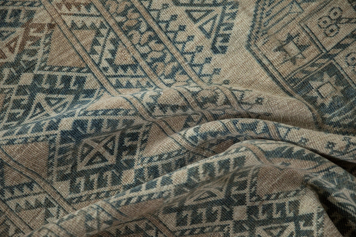 8.5x11.5 Vintage Distressed Ersari Carpet