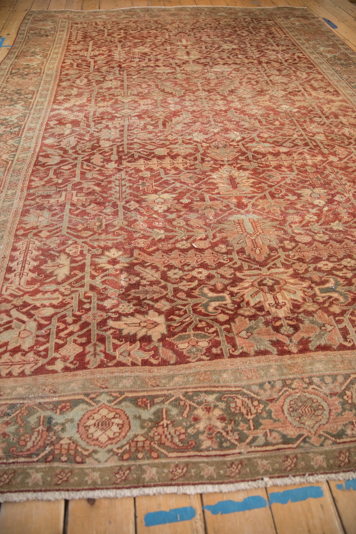 8x11.5 Vintage Fine Distressed Heriz Carpet