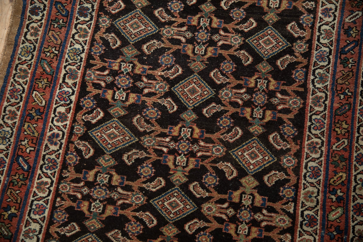 3.5x11.5 Antique Hamadan Rug Runner