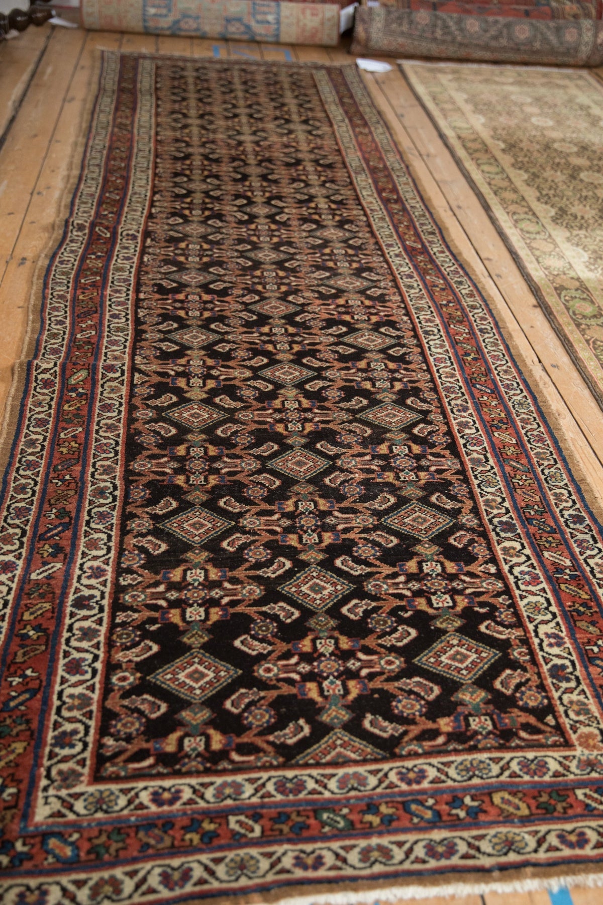 3.5x11.5 Antique Hamadan Rug Runner