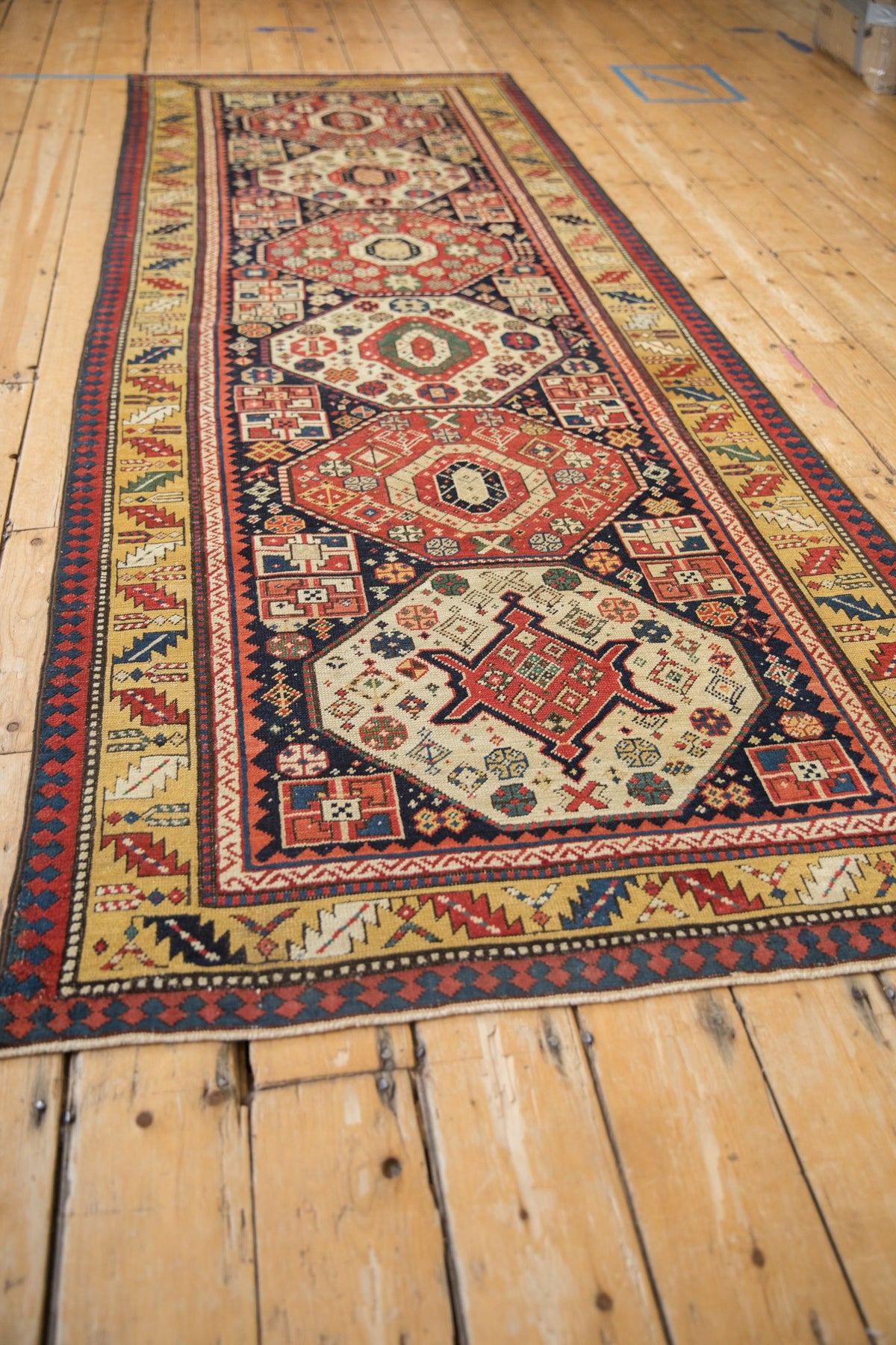 3.5x9.5 Antique Kazak Rug Runner
