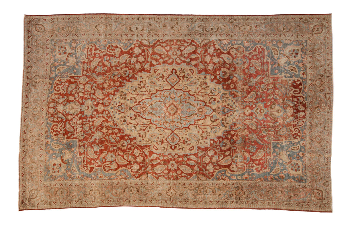 6.5x10.5 Vintage Distressed Tabriz Carpet