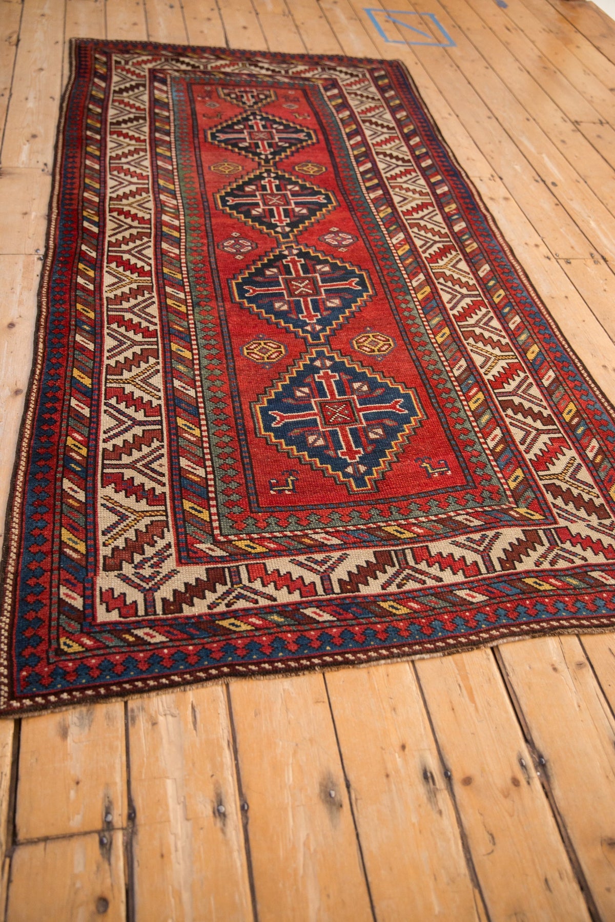 4x8 Antique Kazak Rug Runner