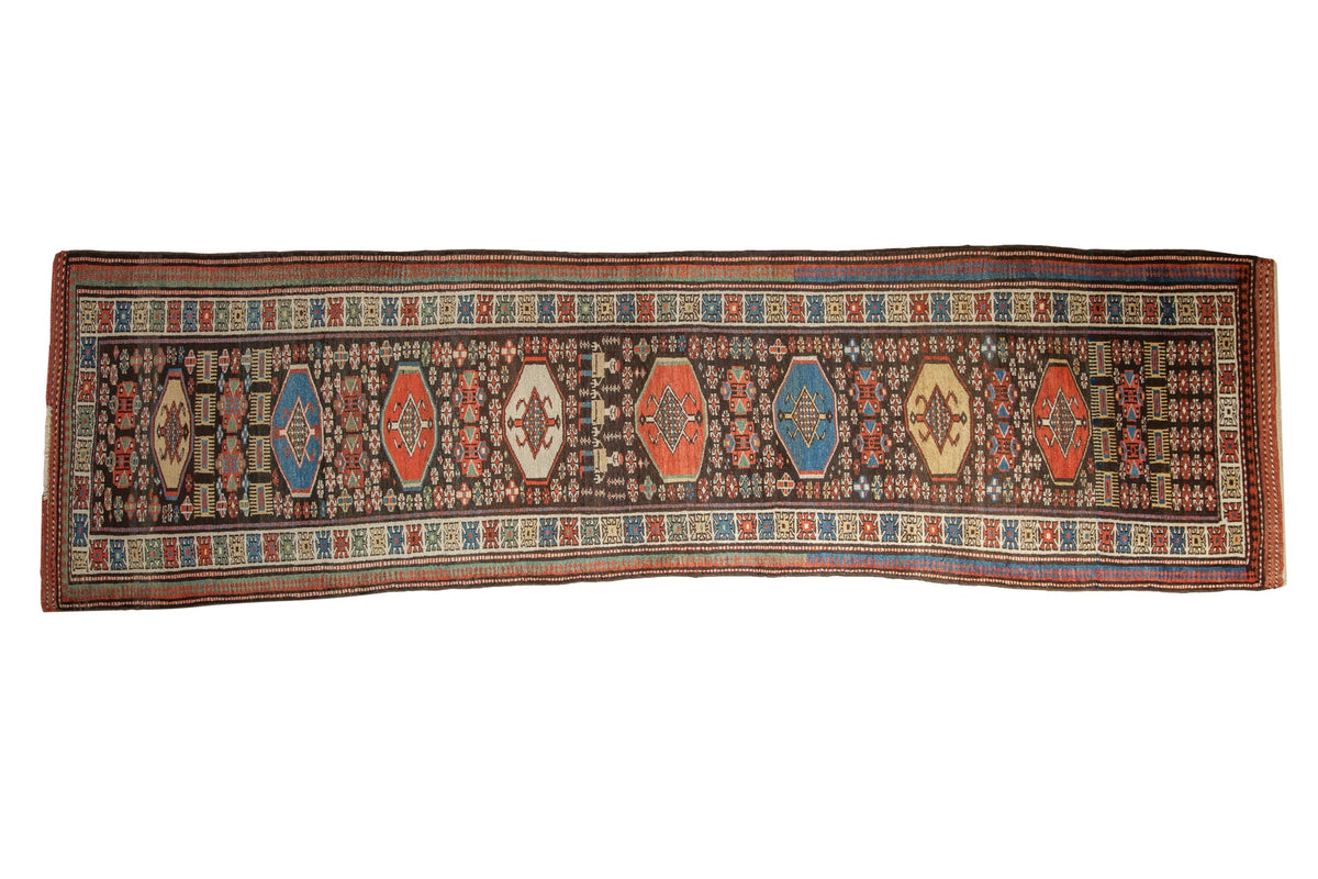 3.5x12.5 Vintage Kurdish Rug Runner