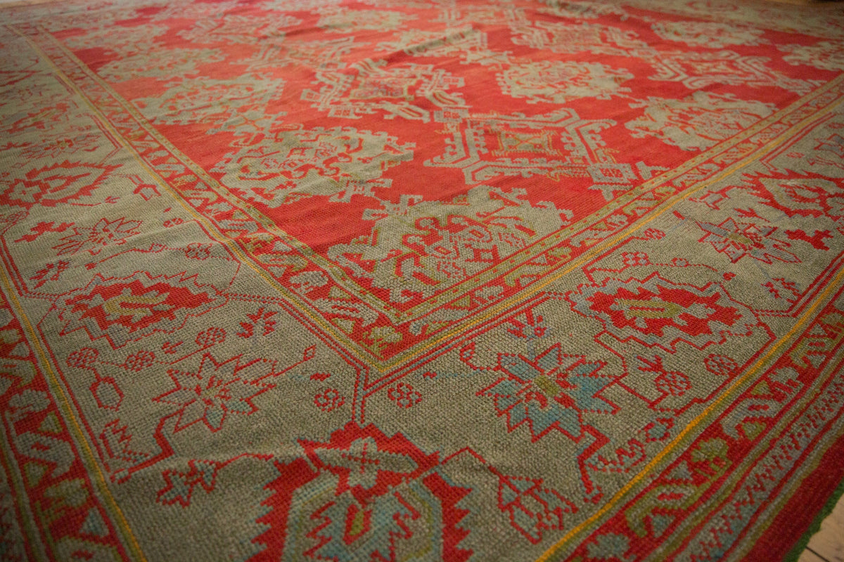 13.5x15 Antique Oushak Square Carpet
