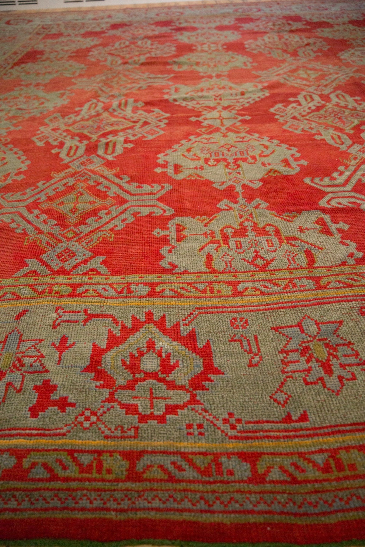 13.5x15 Antique Oushak Square Carpet