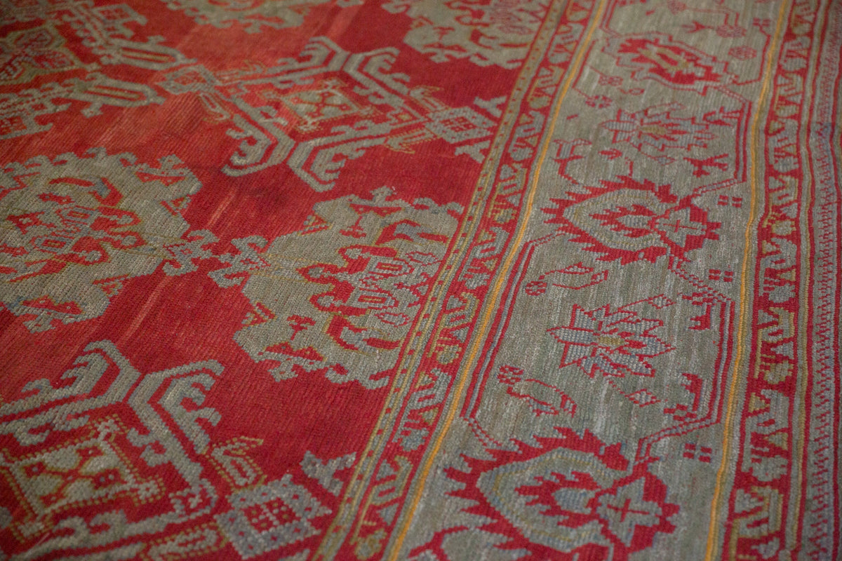 13.5x15 Antique Oushak Square Carpet