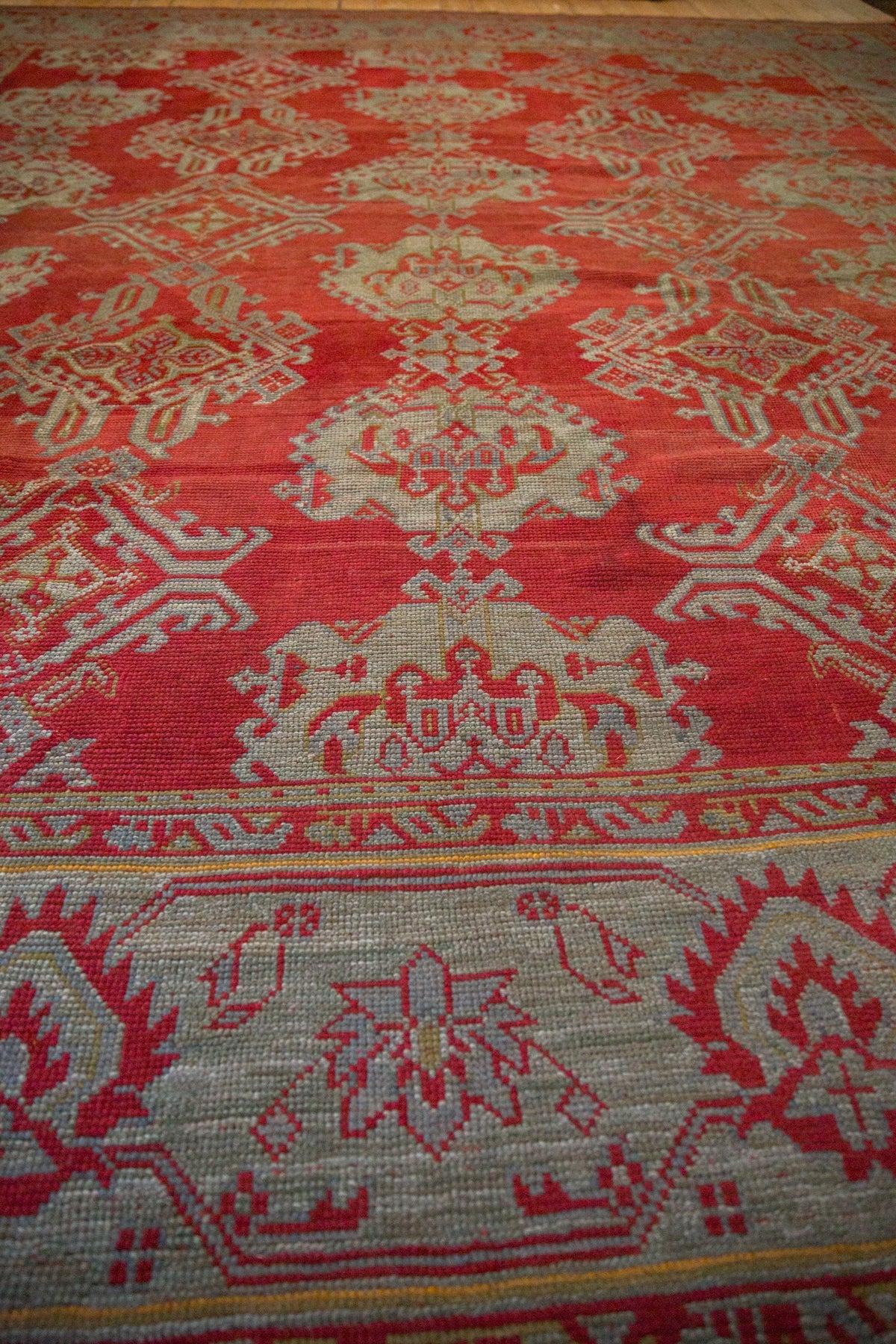 13.5x15 Antique Oushak Square Carpet