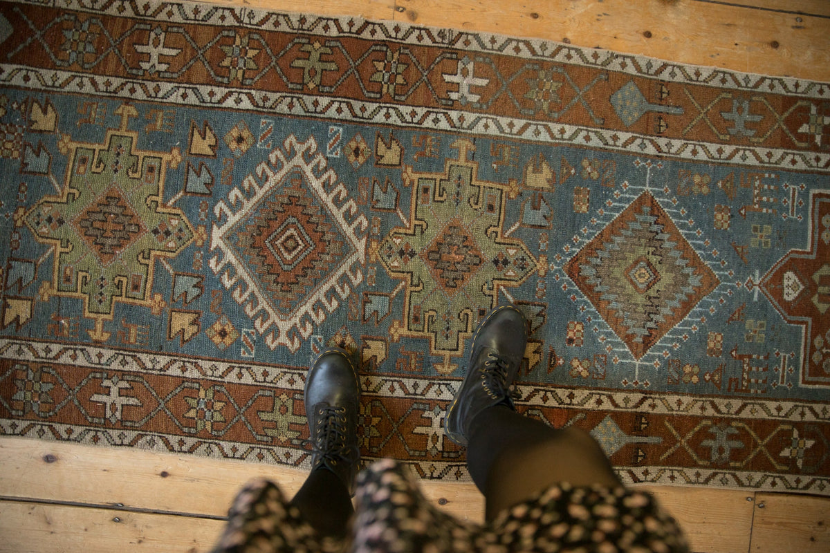 3x14.5 Vintage Distressed Karaja Rug Runner