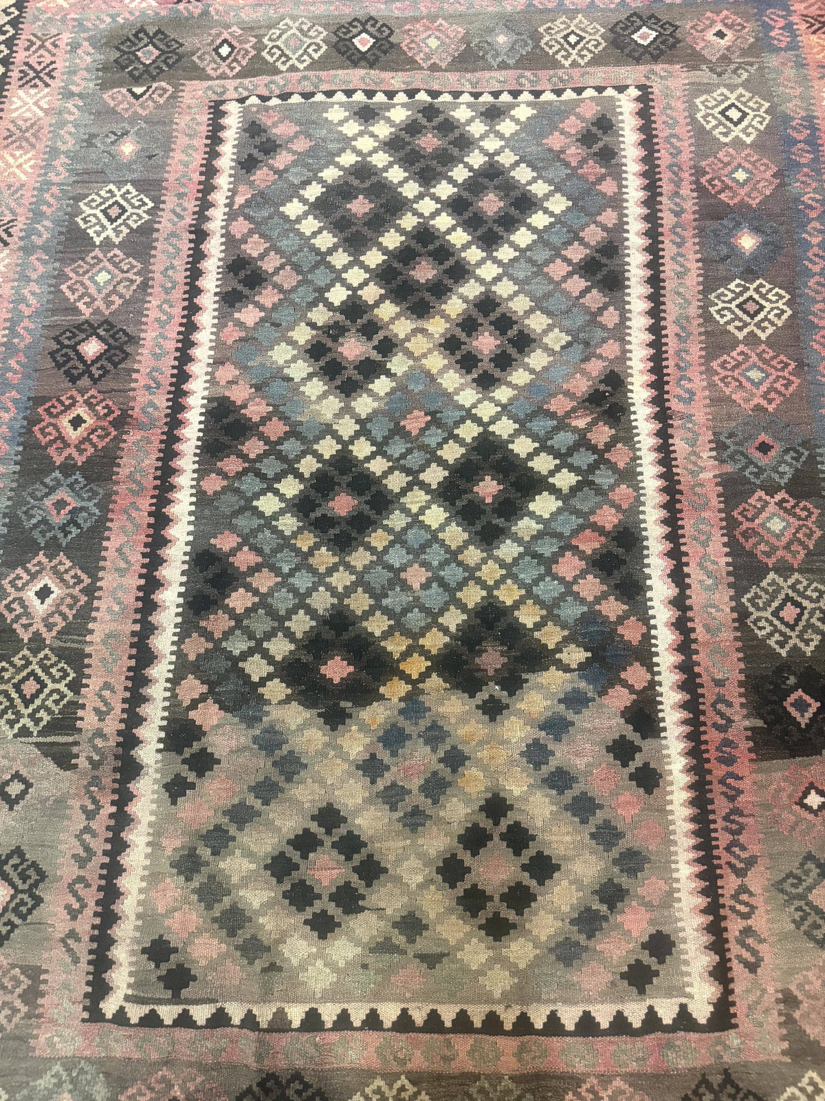 Persian Kurdish Kilim Rug 8x10, Large Flatweave Tribal Bohemian Rug, Vintage Zarand Kilim - Jewel Rugs, view 5