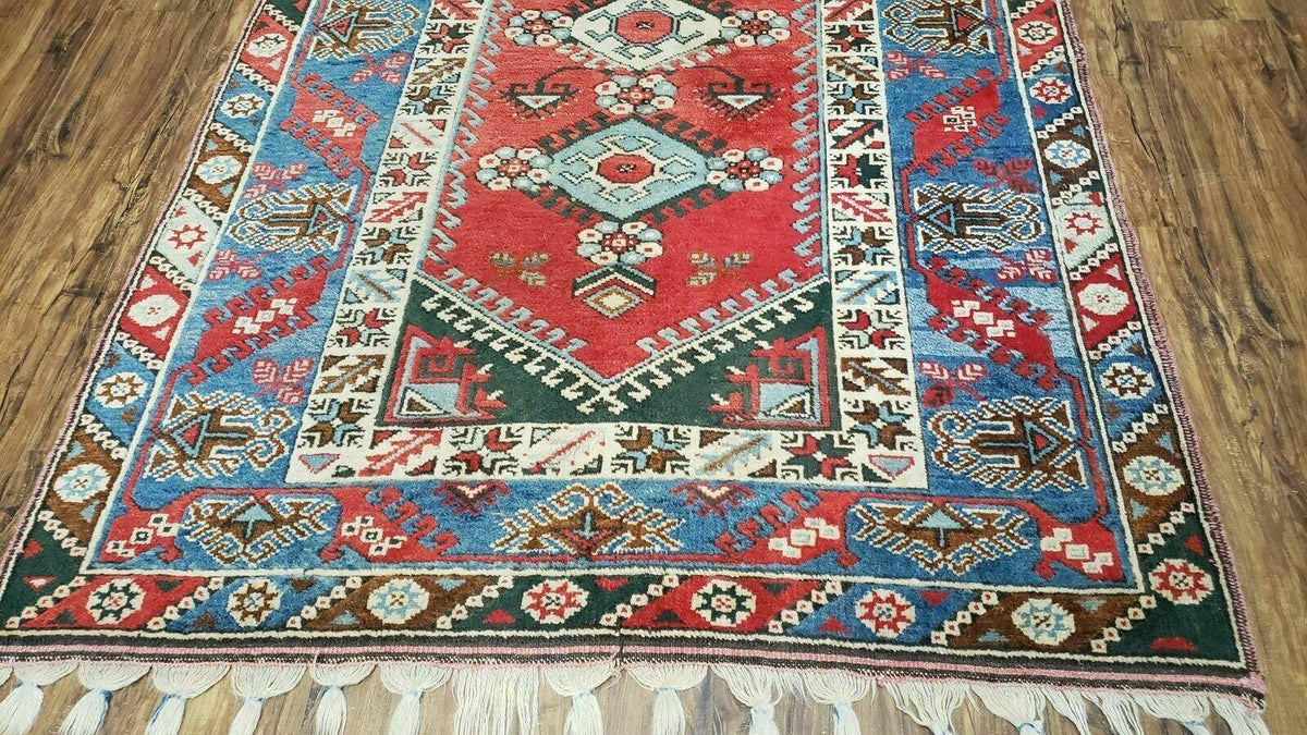 4' X 6' Handmade Turkish Super Kazak Shirvan Wool Rug Colorful - Jewel Rugs, view 6