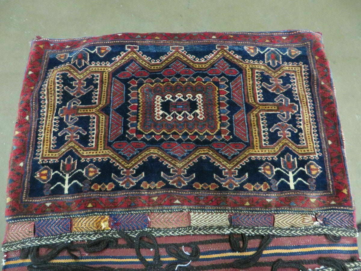 3' X 4.5' Antique Handmade Turkish Tribal Wool Rug Double Saddle Bag Nice - Jewel Rugs, view 3